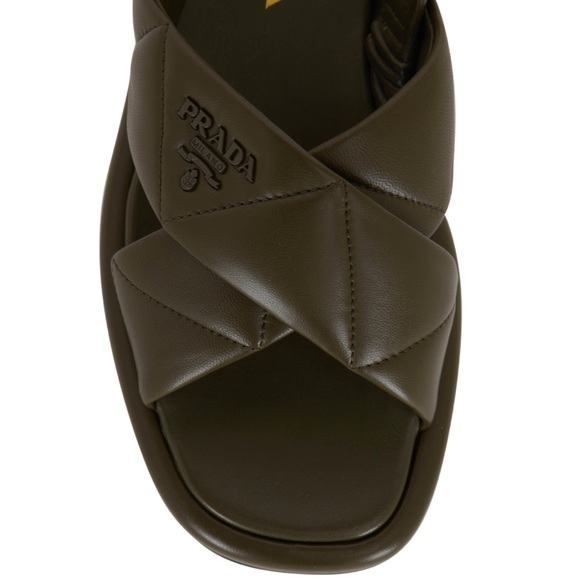 Prada Platform Slingback Sandal in Olive Green - Picture 5 of 11